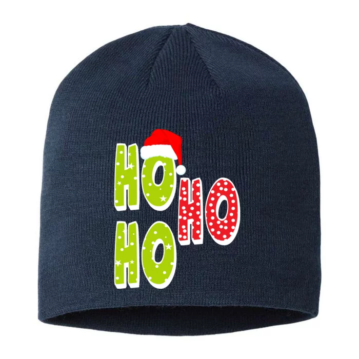 Ho Ho Ho Merry Christmas Festive 8 1/2in Sustainable Knit Beanie