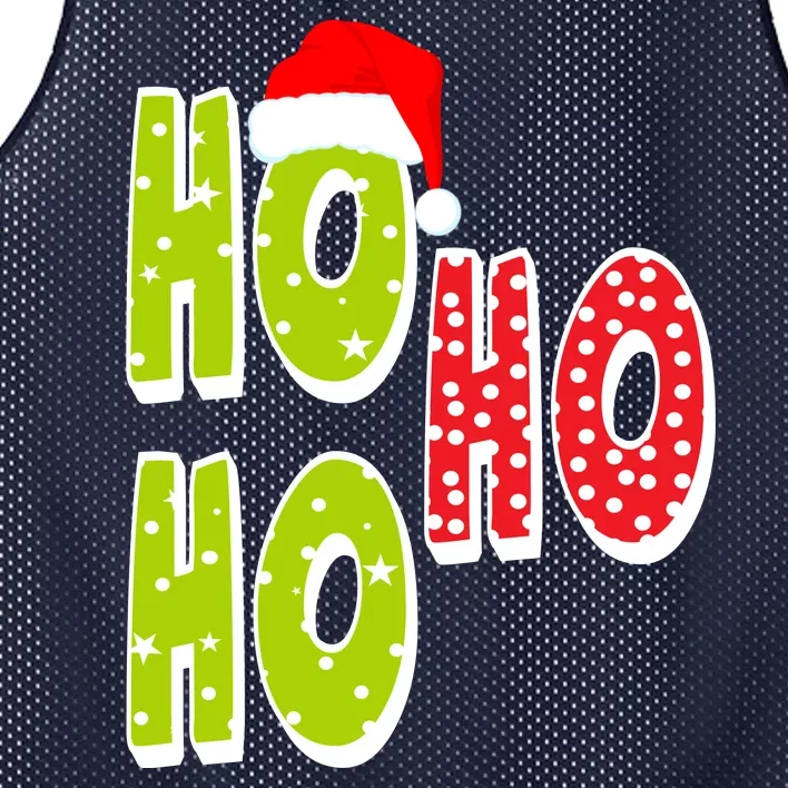 Ho Ho Ho Merry Christmas Festive Mesh Reversible Basketball Jersey Tank