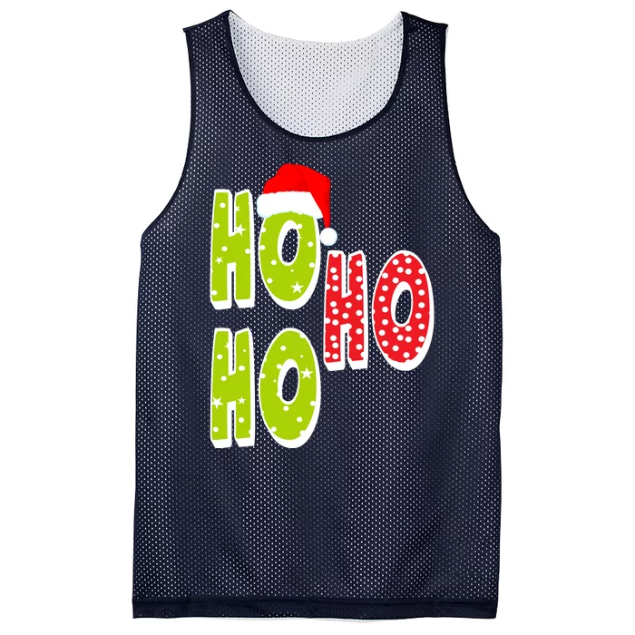 Ho Ho Ho Merry Christmas Festive Mesh Reversible Basketball Jersey Tank