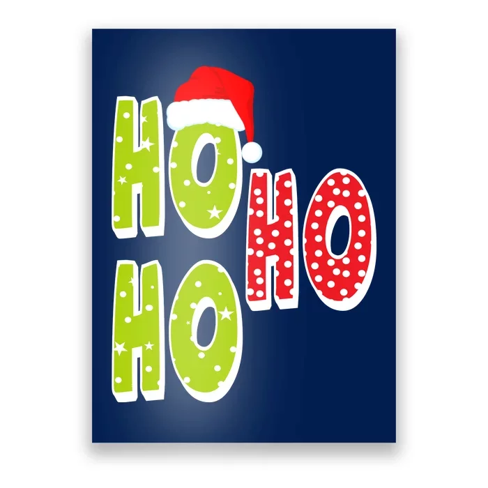 Ho Ho Ho Merry Christmas Festive Poster