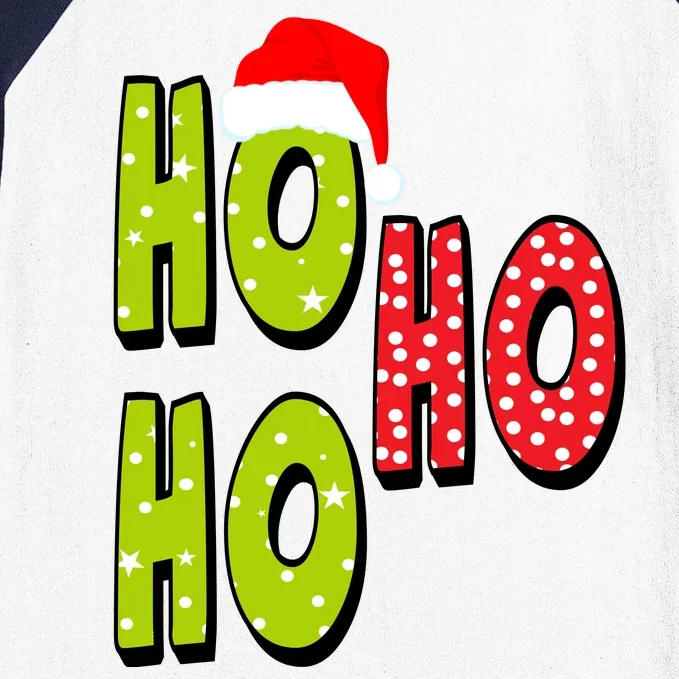 Ho Ho Ho Merry Christmas Festive Baseball Sleeve Shirt