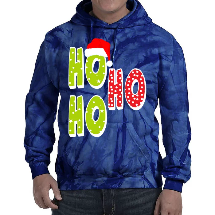 Ho Ho Ho Merry Christmas Festive Tie Dye Hoodie