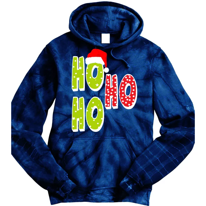 Ho Ho Ho Merry Christmas Festive Tie Dye Hoodie