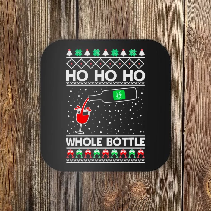 Ho Ho Ho Whole Bottle Wine Spirits Ugly Christmas Coaster