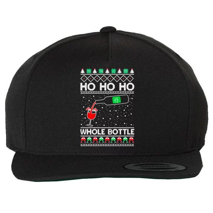 Ho Ho Ho Whole Bottle Wine Spirits Ugly Christmas Wool Snapback Cap