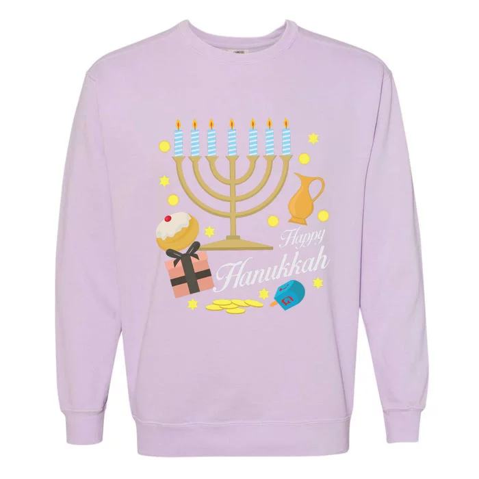 Happy Hanukkah/Chanukah Garment-Dyed Sweatshirt