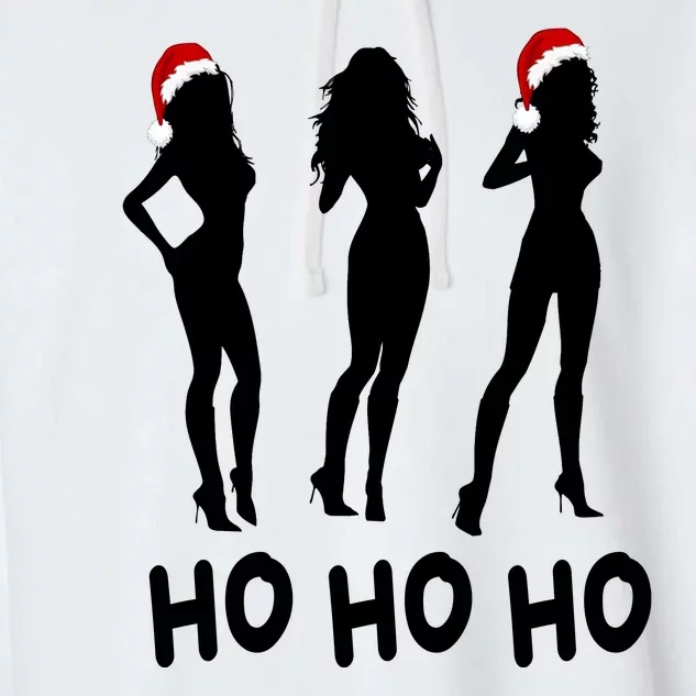 Ho Ho Ho Female Funny Santa Garment-Dyed Fleece Hoodie