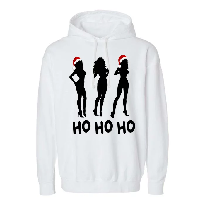 Ho Ho Ho Female Funny Santa Garment-Dyed Fleece Hoodie