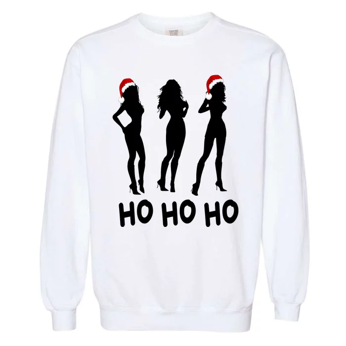 Ho Ho Ho Female Funny Santa Garment-Dyed Sweatshirt