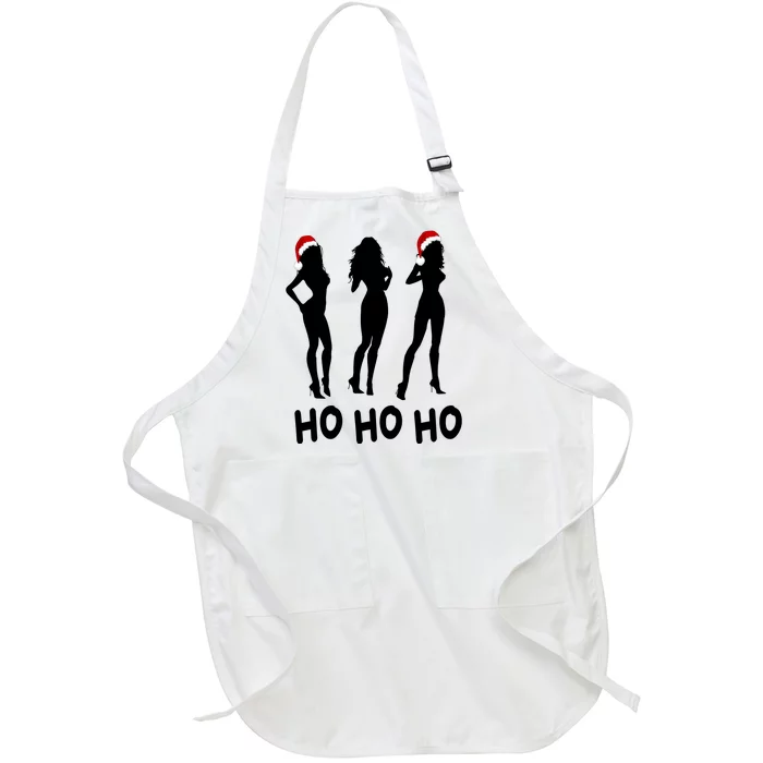 Ho Ho Ho Female Funny Santa Full-Length Apron With Pocket