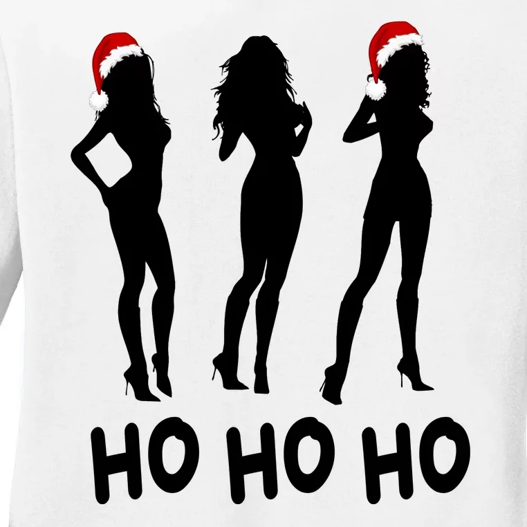 Ho Ho Ho Female Funny Santa Ladies Long Sleeve Shirt