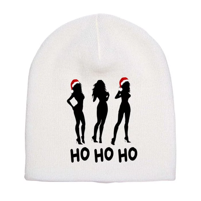 Ho Ho Ho Female Funny Santa Short Acrylic Beanie