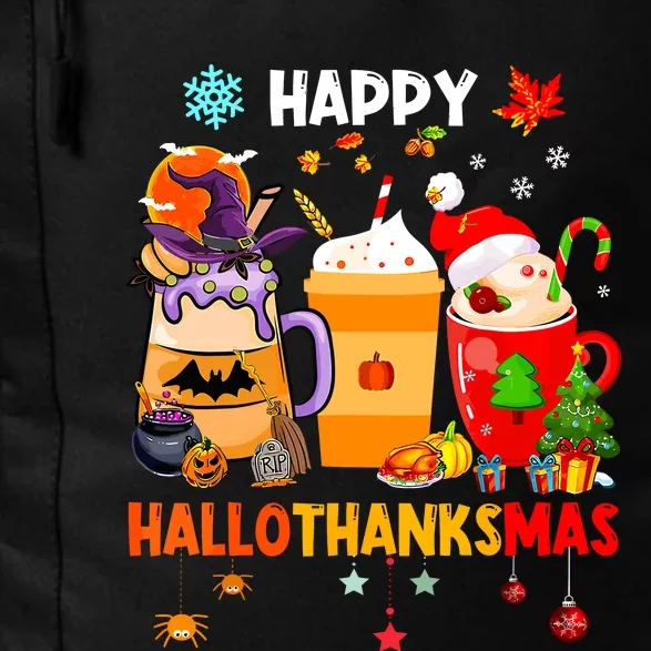 Happy Hallothanksmas Halloween Coffee Latte Thanksgiving Daily Commute Backpack