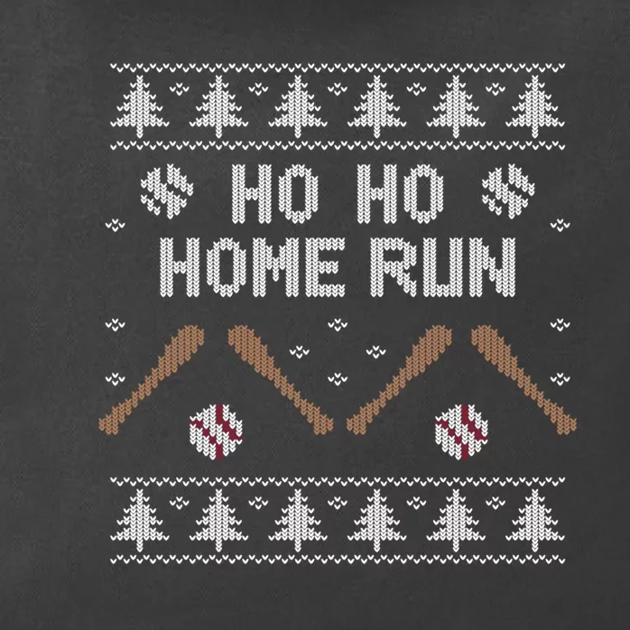 Ho Ho HOME Run Funny Ugly Christmas Baseball lover Zip Tote Bag