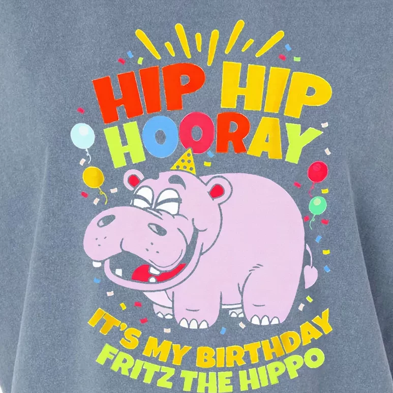 Hip Hip Hooray Its My Birthday Fritz The Hippo Garment-Dyed Women's Muscle Tee