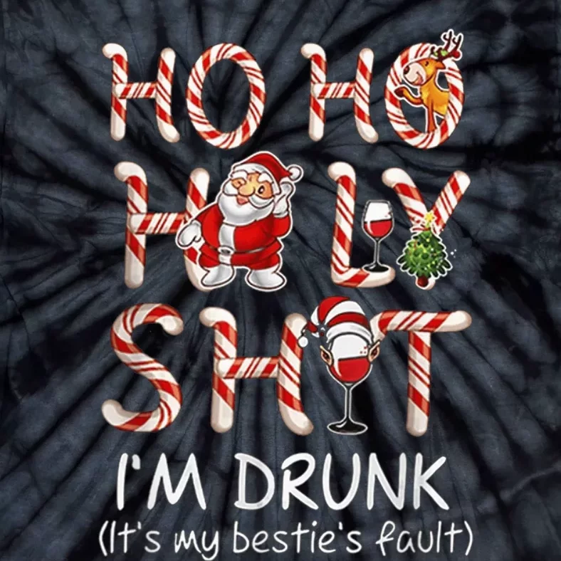 Ho Ho Holy Shit I'm Drunk Wine Santa Christmas Tie-Dye T-Shirt