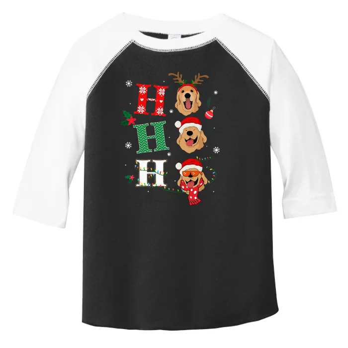 Ho Ho Ho Retrievers Golden Xmas Outfit Christmas Costume Toddler Fine Jersey T-Shirt