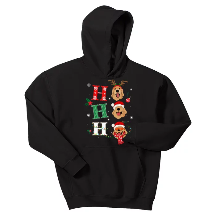 Ho Ho Ho Retrievers Golden Xmas Outfit Christmas Costume Kids Hoodie