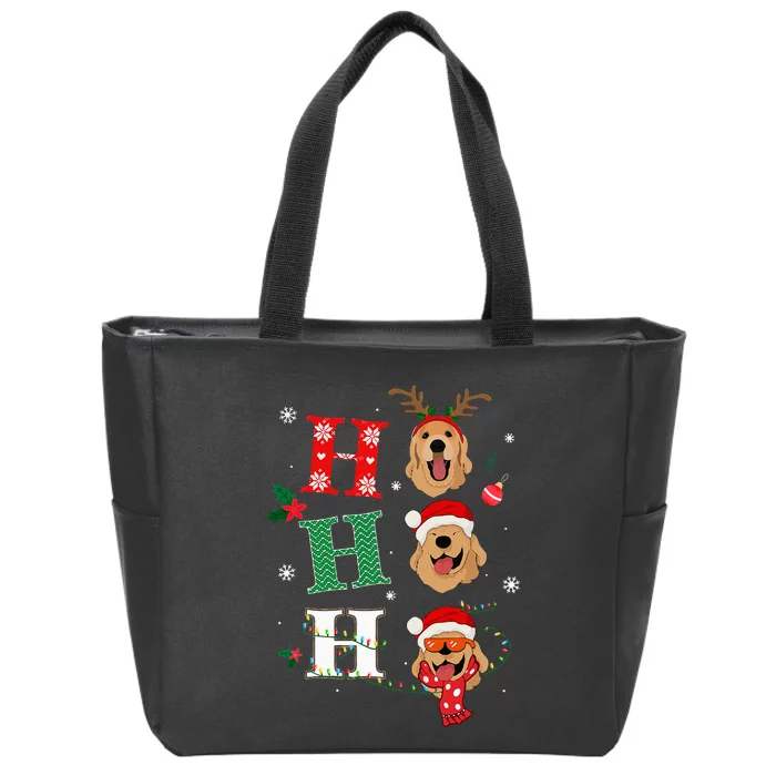 Ho Ho Ho Retrievers Golden Xmas Outfit Christmas Costume Zip Tote Bag