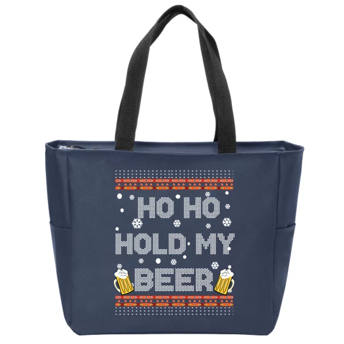 Ho Ho Hold My Beer Drinking For Christmas Zip Tote Bag