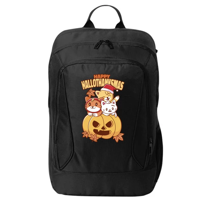 Happy Hallothanksmas Holiday Cats City Backpack