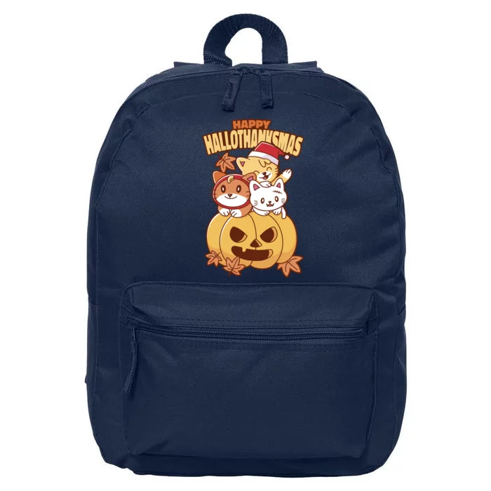 Happy Hallothanksmas Holiday Cats 16 in Basic Backpack