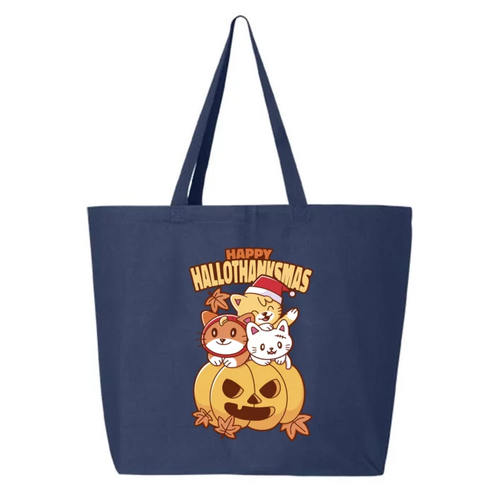 Happy Hallothanksmas Holiday Cats 25L Jumbo Tote