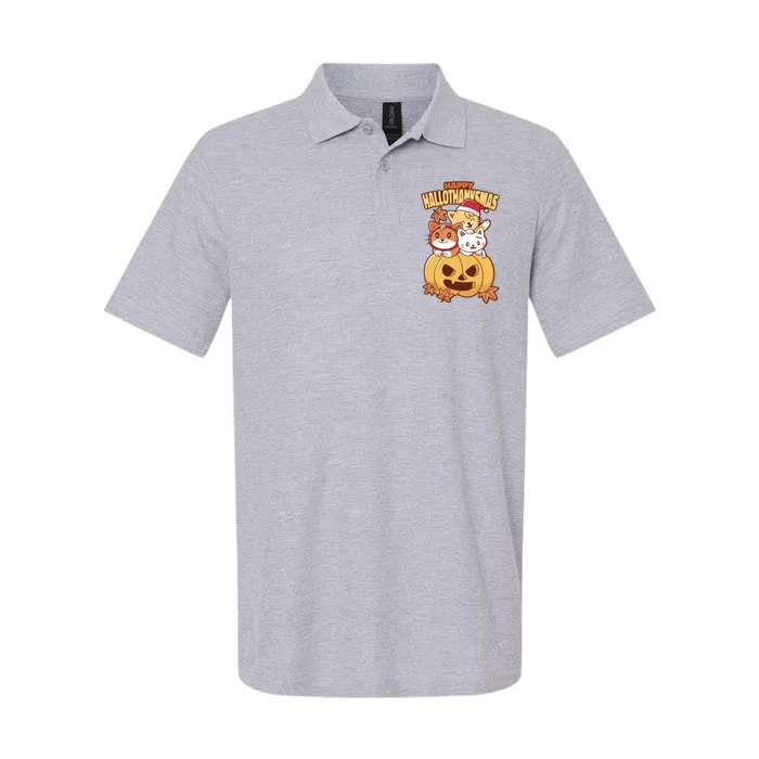 Happy Hallothanksmas Holiday Cats Softstyle Adult Sport Polo