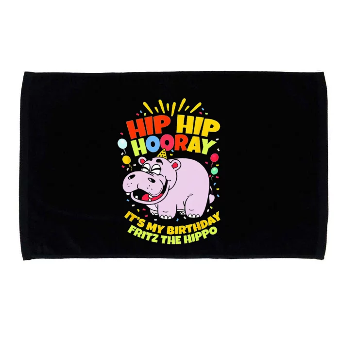 Hip Hip Hooray It's My Birthday Fritz The Hippo Microfiber Hand Towel