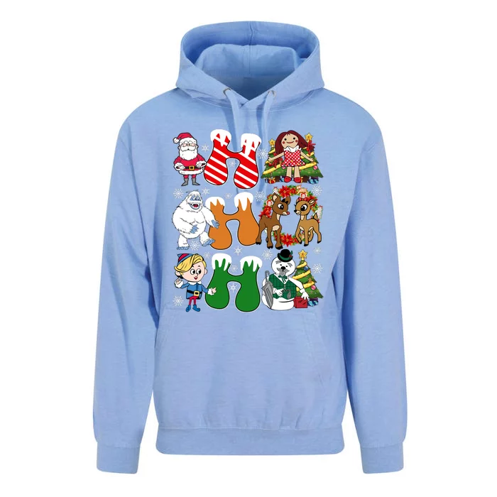 Ho Ho Ho Rudolph Red Nosed Reindeer Christmas Movie Snowman Unisex Surf Hoodie