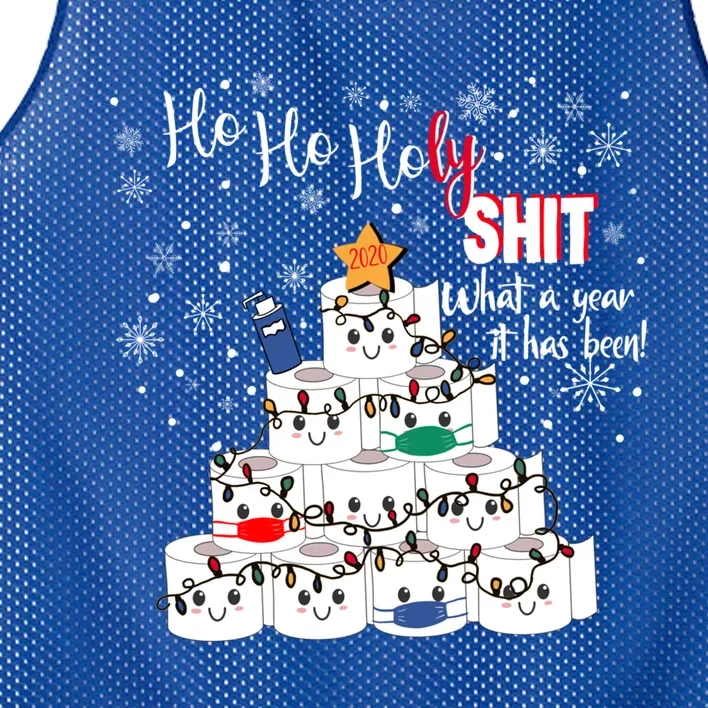 Ho Ho Holy What A Year 2020 Funny Sarcastic Christmas Funny Gift Mesh Reversible Basketball Jersey Tank