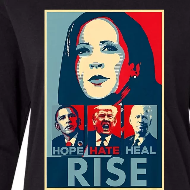 Hope Hate Heal Grow Rise President Kamala Harris Campaign Womens Cotton Relaxed Long Sleeve T-Shirt