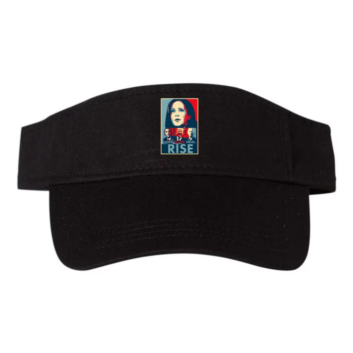 Hope Hate Heal Grow Rise President Kamala Harris Campaign Valucap Bio-Washed Visor