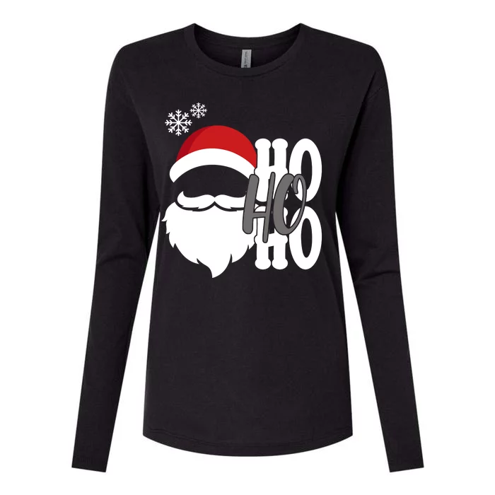 Ho Ho Ho Santa Claus Cozy Christmas Womens Cotton Relaxed Long Sleeve T-Shirt