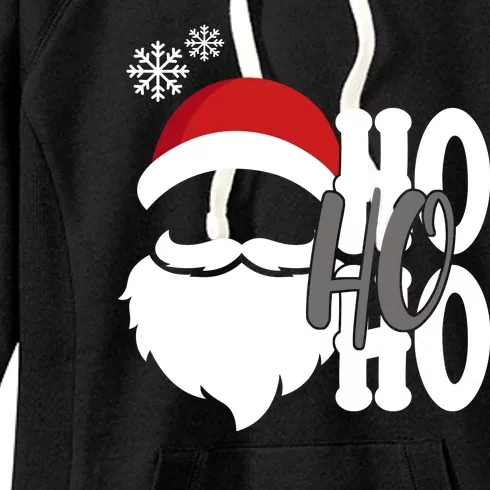 Ho Ho Ho Santa Claus Cozy Christmas Women's Fleece Hoodie