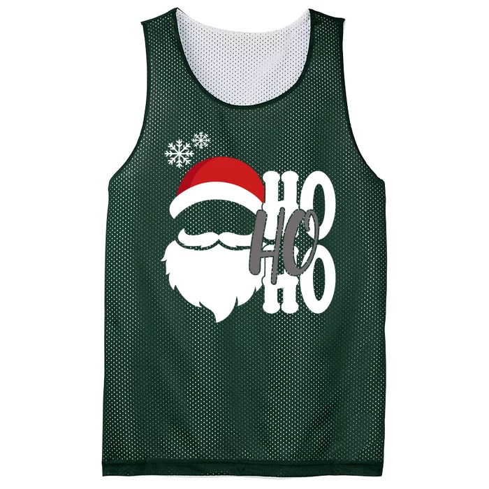 Ho Ho Ho Santa Claus Cozy Christmas Mesh Reversible Basketball Jersey Tank