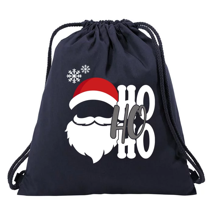 Ho Ho Ho Santa Claus Cozy Christmas Drawstring Bag