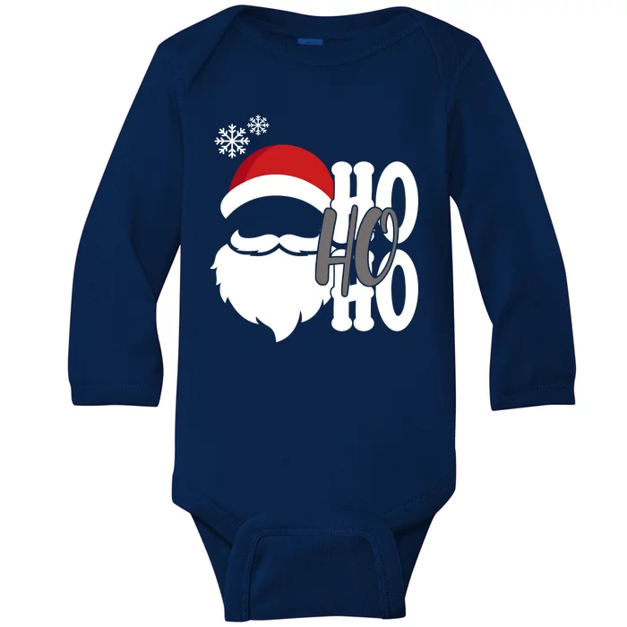 Ho Ho Ho Santa Claus Cozy Christmas Baby Long Sleeve Bodysuit