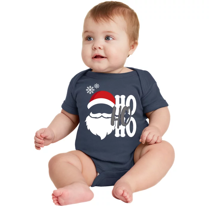 Ho Ho Ho Santa Claus Cozy Christmas Baby Bodysuit