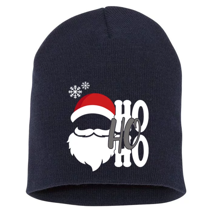 Ho Ho Ho Santa Claus Cozy Christmas Short Acrylic Beanie