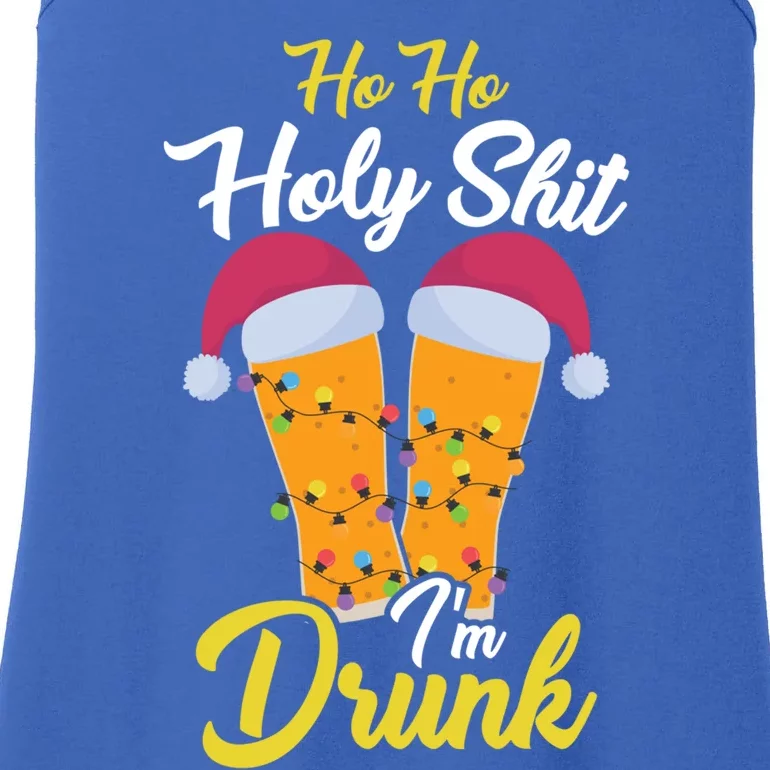 Ho Ho Holy Shit IM Drunk Beer And Christmas Gift Ladies Essential Tank