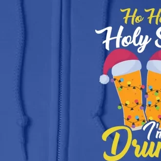 Ho Ho Holy Shit IM Drunk Beer And Christmas Gift Full Zip Hoodie