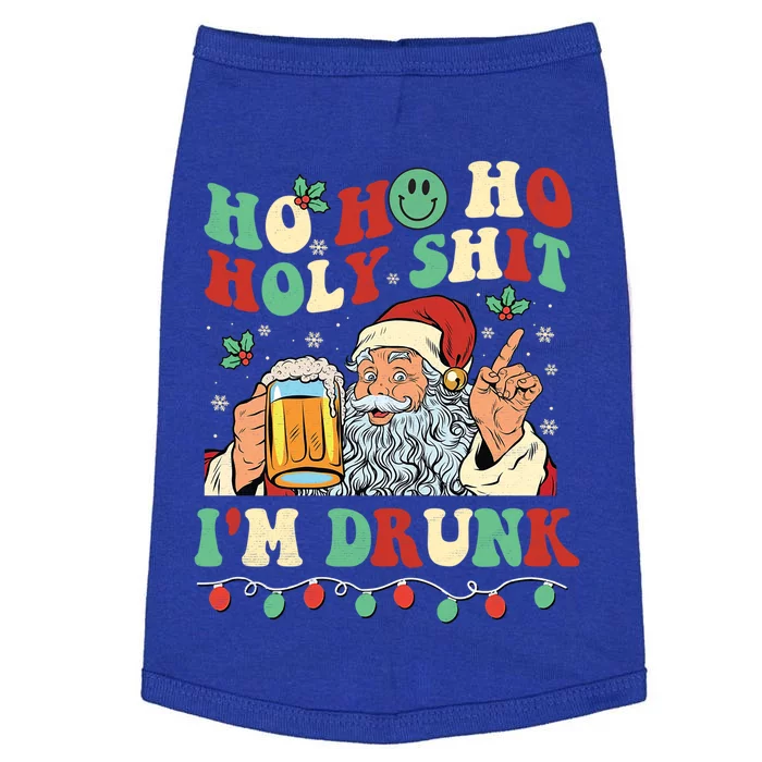 Ho Ho Holy Shit IM Drunk Beer Santa Hat Christmas Ing Great Gift Doggie Tank