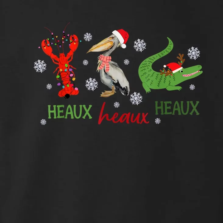 Heaux Heaux Heaux Cajun Christmas Crawfish Pelican Alligator Toddler Hoodie