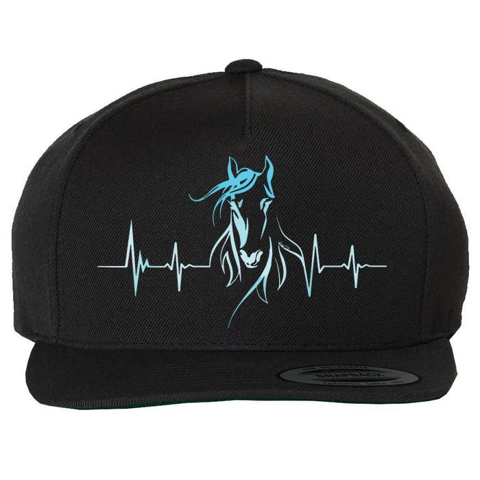 Horse Heartbeat Horse Lover Gifts Women Men Girl Teens Wool Snapback Cap