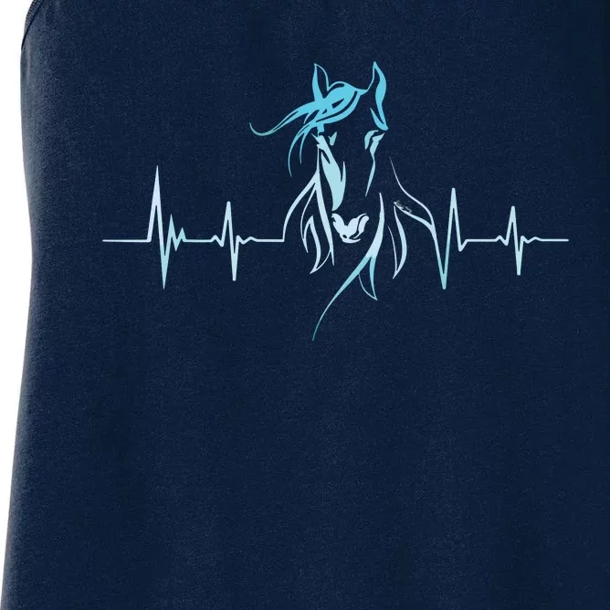 Horse Heartbeat Horse Lover Gifts Women Men Girl Teens Women's Racerback Tank