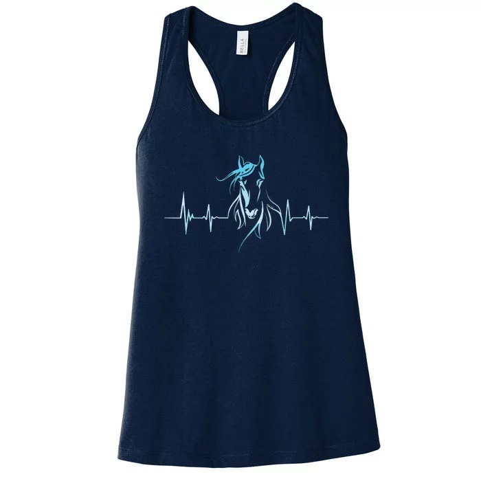 Horse Heartbeat Horse Lover Gifts Women Men Girl Teens Women's Racerback Tank