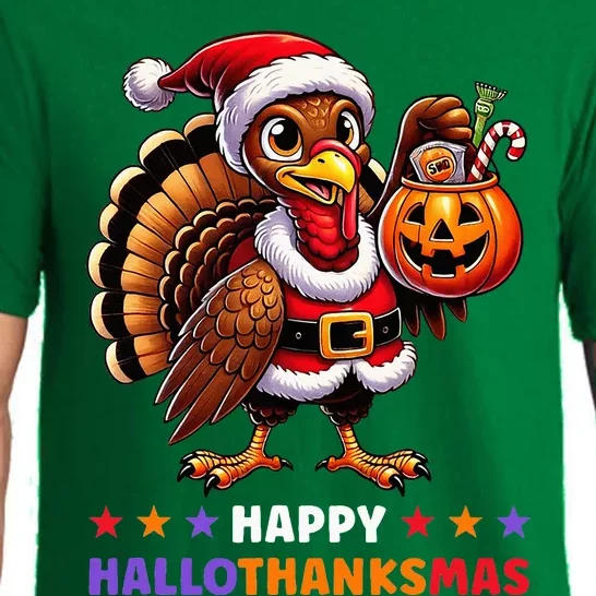 Happy Hallothanksmas Halloween Thanksgiving Xmas Pajama Set