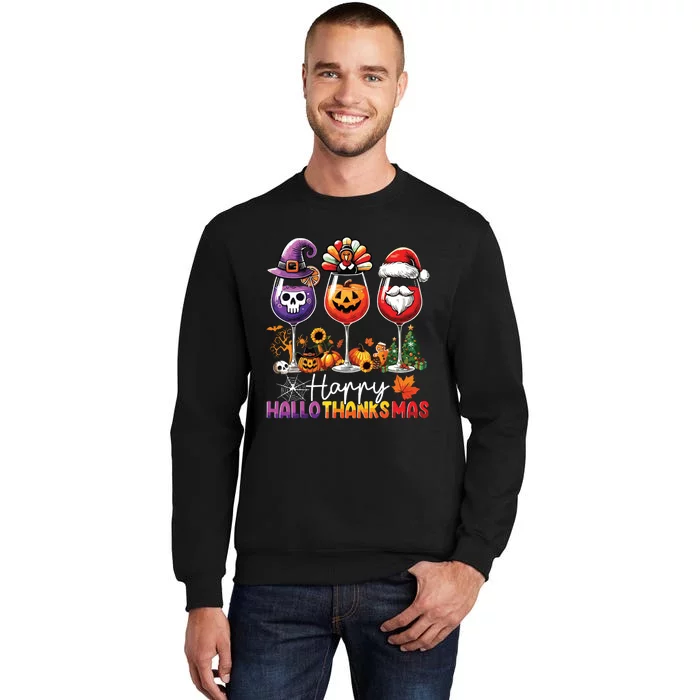 Happy Hallothanksmas Halloween Thanksgiving Christmas Sweatshirt