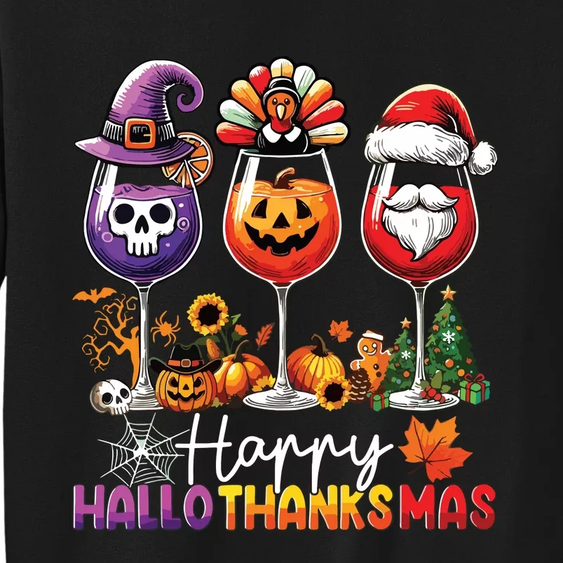 Happy Hallothanksmas Halloween Thanksgiving Christmas Sweatshirt